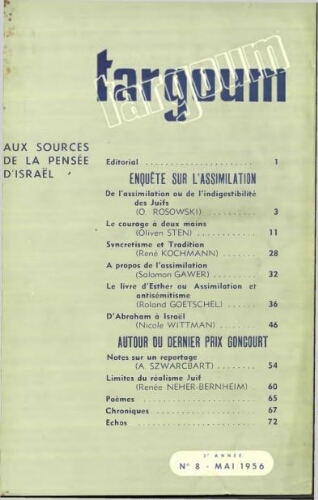 Targoum. Fasc. 8 (mai 1956)
